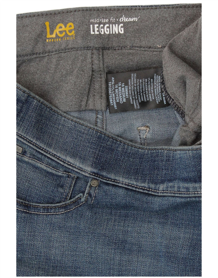LEE Vaqueros Capri Jegging de Talle Medio para Mujer US 16 2XL W38 L21 Algodón Azul