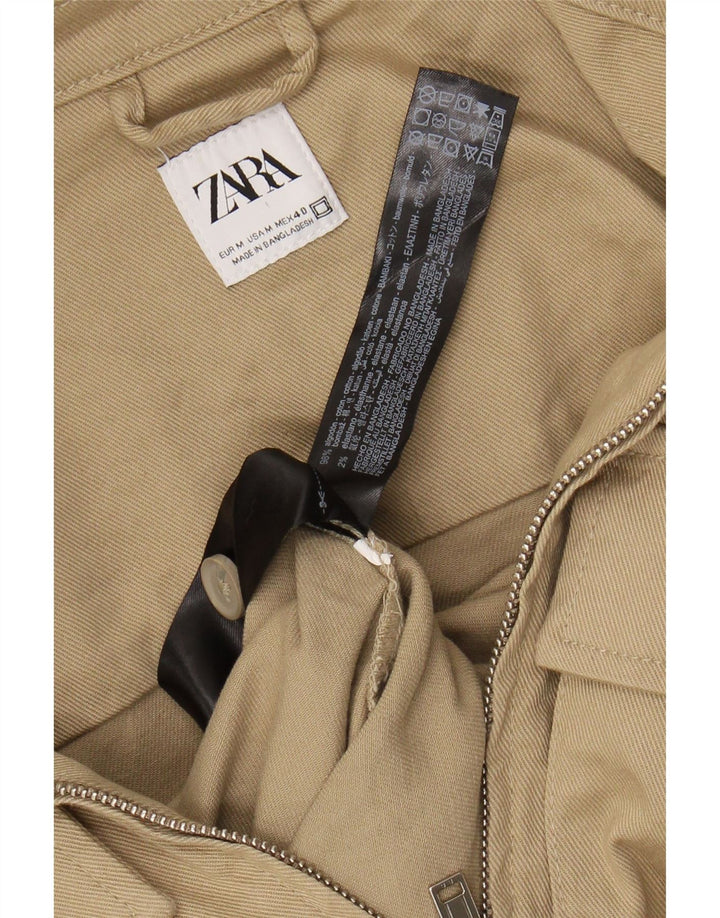 ZARA Cazadora Bomber Hombre UK 38 Algodón Beige Medio