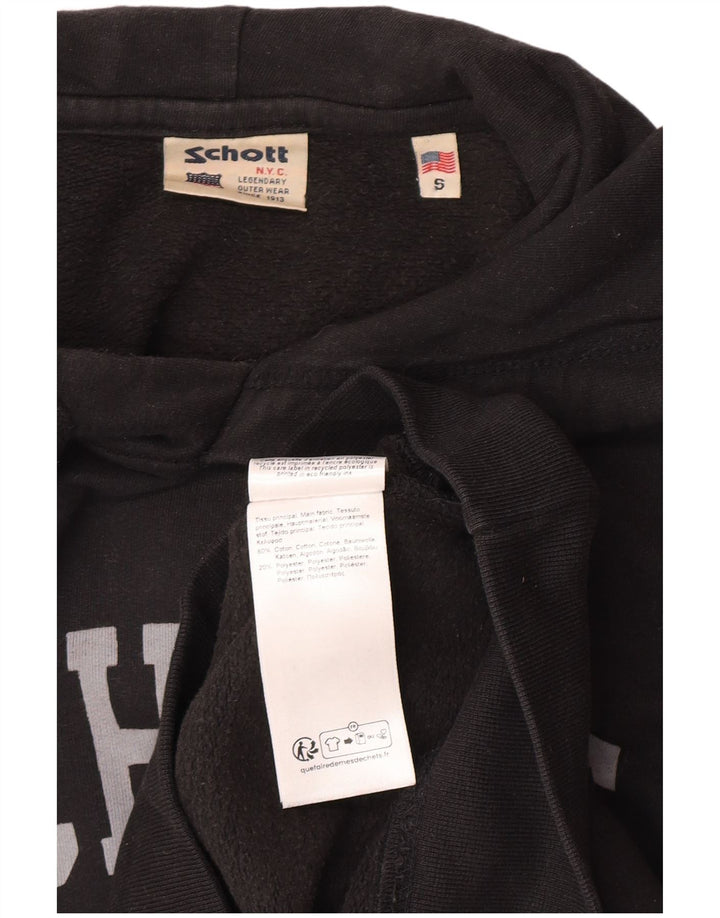 Schott Hombre Sudadera Con Capucha Gráfica Jersey Pequeño De Algodón Negro