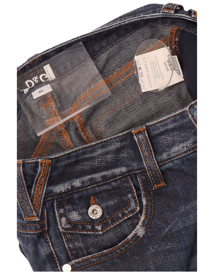 Dolce & Gabbana Vaqueros Rectos Mujer XS W26 L30 Algodón Patchwork Azul