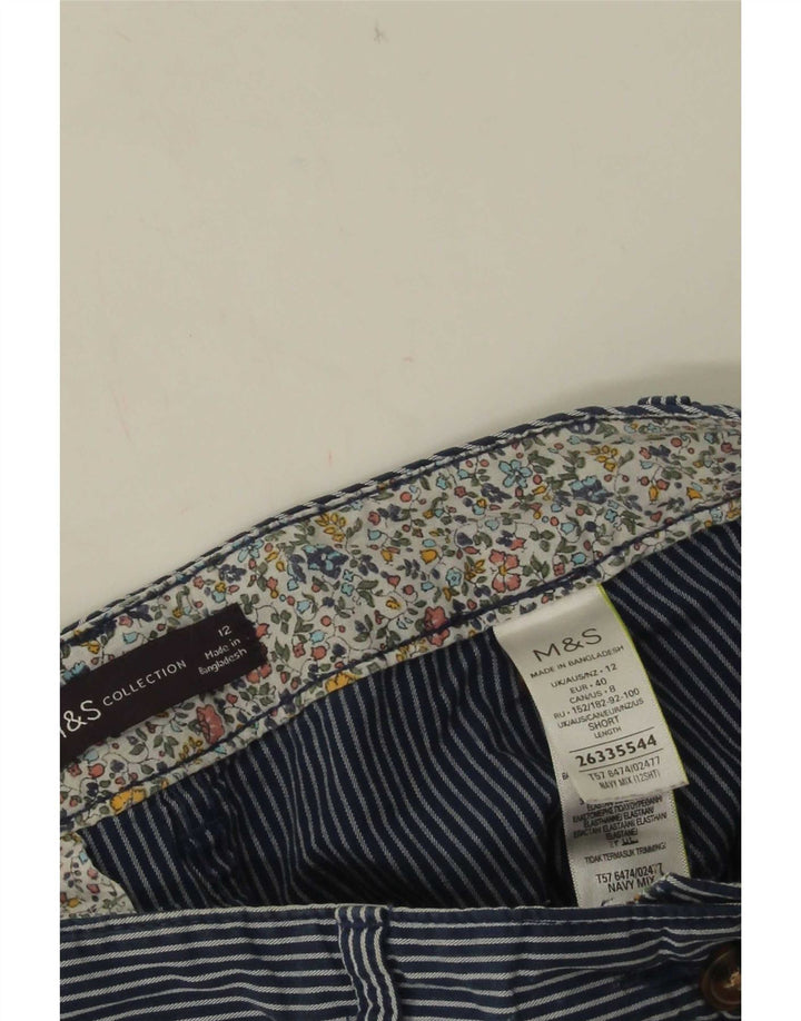 Marks & Spencer Pantalones cortos para mujer UK 12 Medium W30 L26 Azul marino