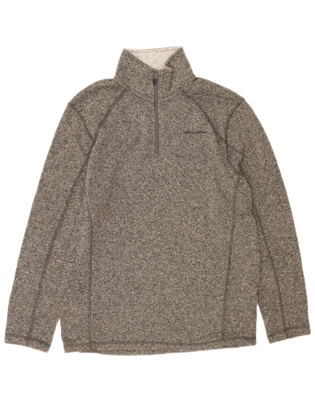 Eddie Bauer Sudadera con cuello con cremallera para hombre Jersey Jersey Poliéster moteado gris medio