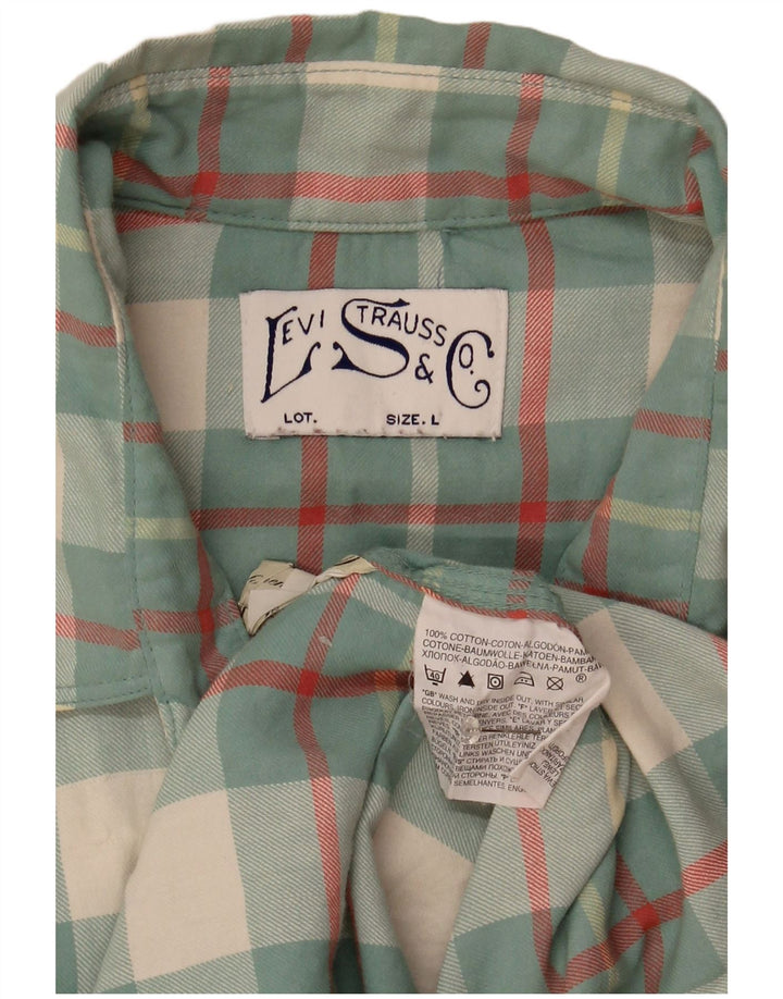 Levi's Hombre Camisa De Franela De Algodón A Cuadros Verdes Grandes