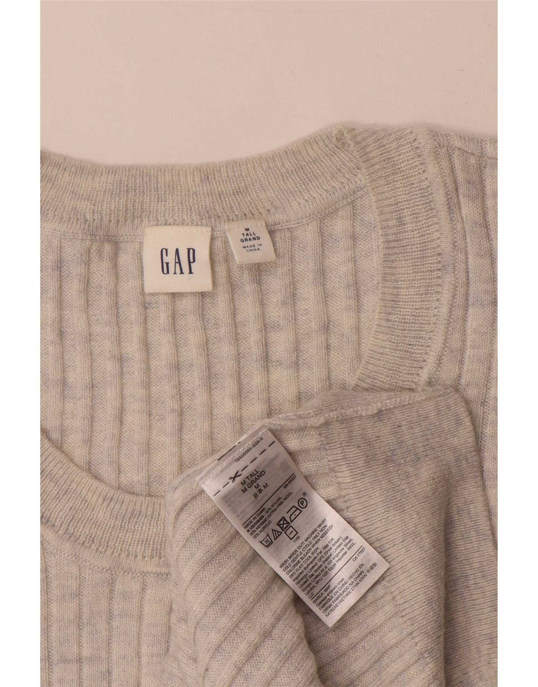 Gap Jersey alto con cuello redondo para mujer UK 44 Nylon gris medio