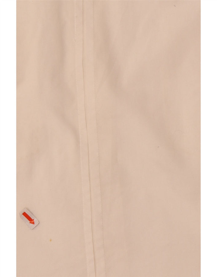 CARRERA Mens Slim Fit Military Shirt Medium Off White Cotton