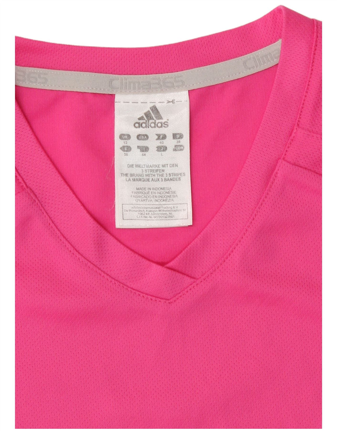 Adidas Mujer Clima 365 Camiseta Top UK 12 Medio Rosa Poliéster