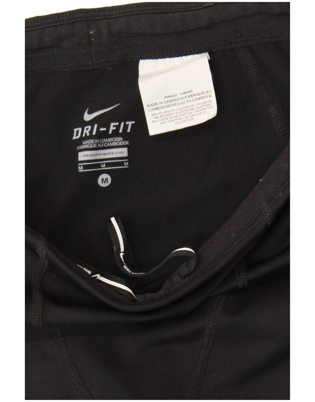 Nike - Pantalones cortos deportivos Dri Fit para mujer, talla M, color negro, poliéster