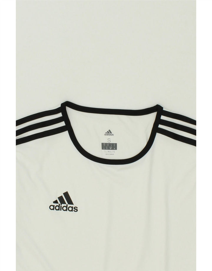 ADIDAS Mens Climalite T-Shirt Top Small White Colourblock Polyester Vintage Adidas and Second-Hand Adidas from Messina Hembry 