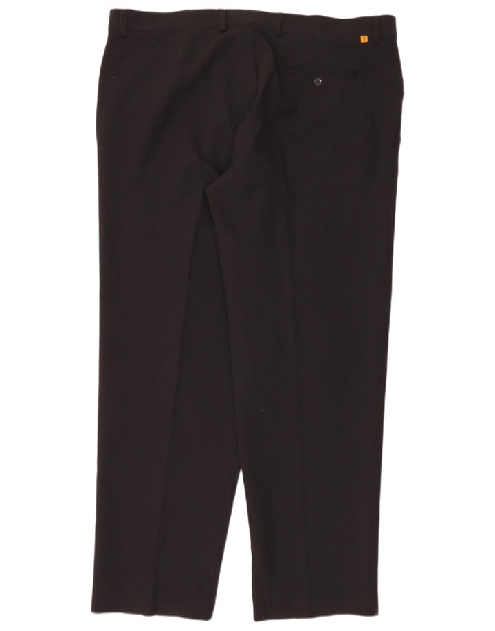Farah Pantalones Casuales Rectos Para Hombre W42 L31 Poliéster Negro