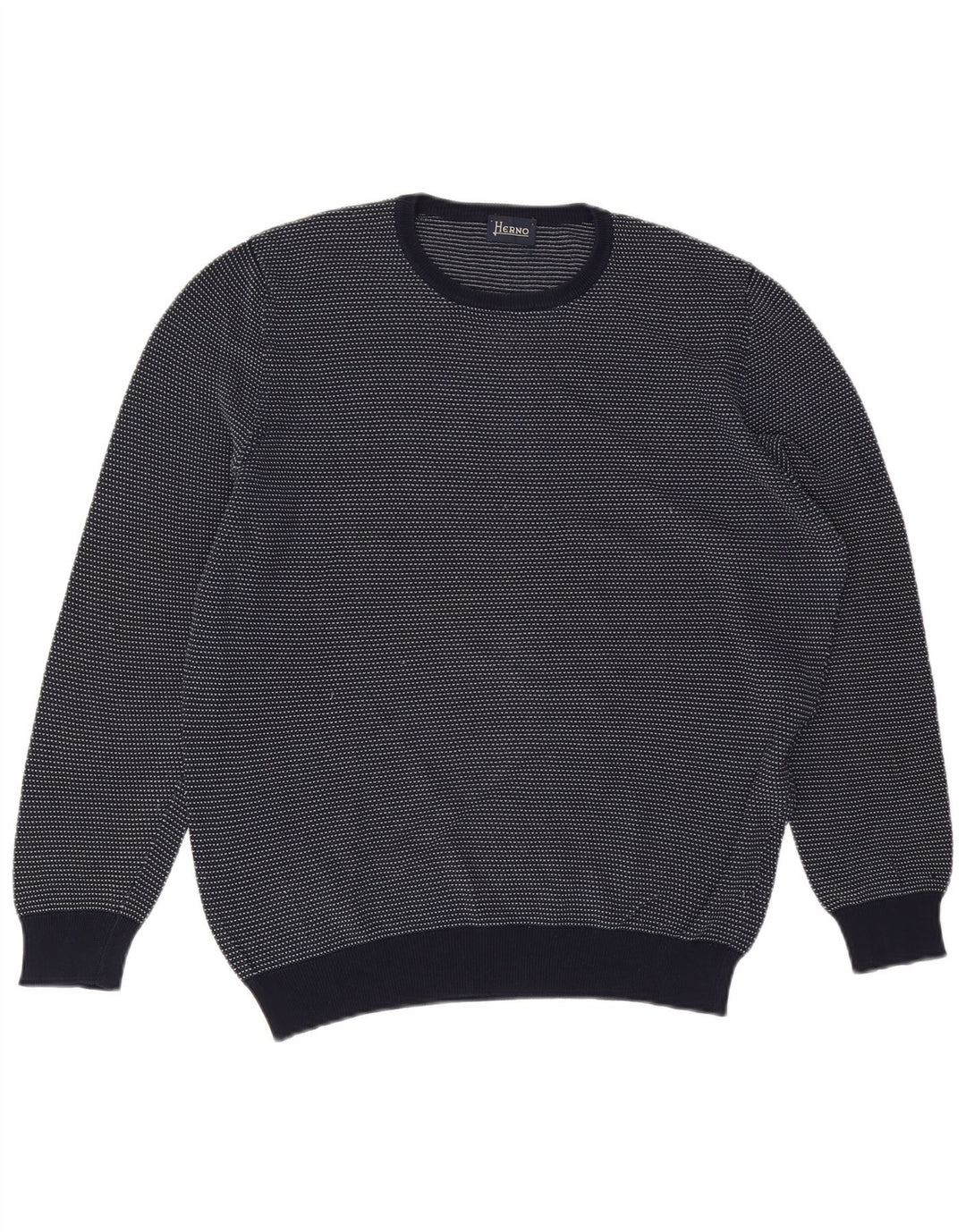 HERNO Jersey de cuello redondo para hombre IT 52 Large Azul marino Algodón
