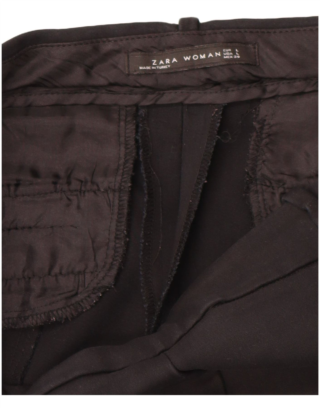 Zara Mujer Pantalones Cortos Delgados Grande W34 L24 Negro