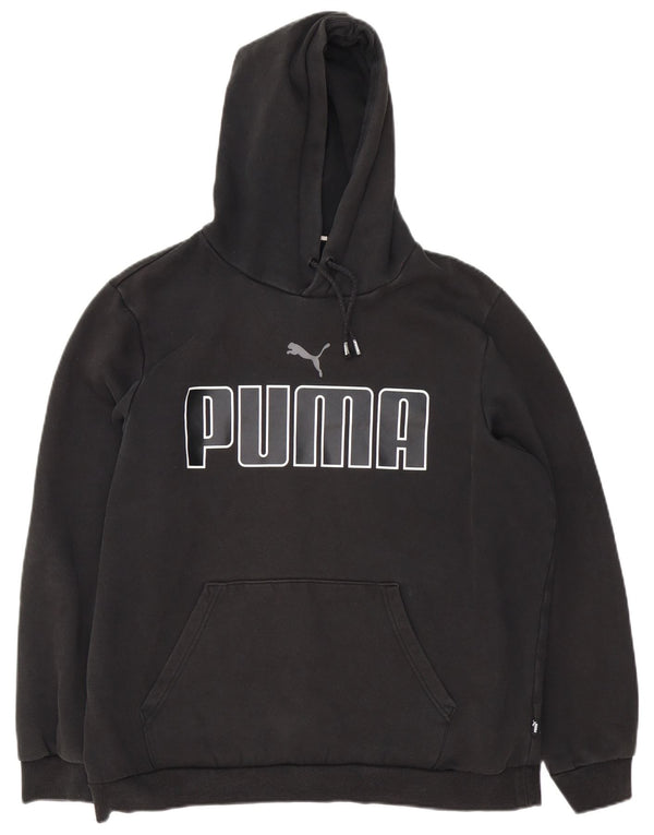 Puma Sudadera con capucha gráfica para hombre XL Algodón negro