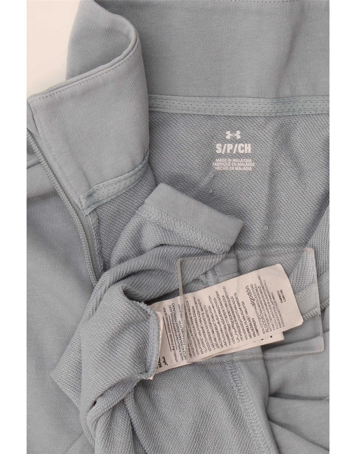 Under Armour Sudadera extragrande con cuello y cremallera para mujer, talla 10, color gris