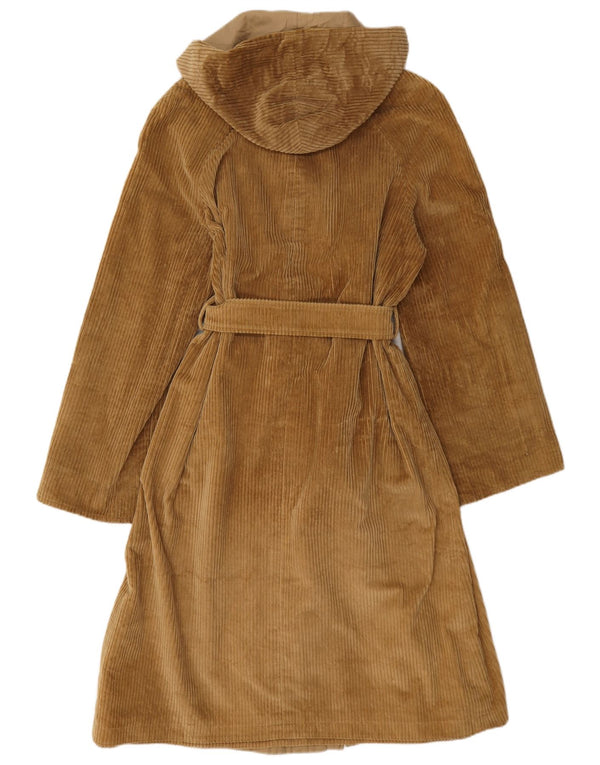 Vintage mujer con capucha abrigo reversible Reino Unido 14 Medio Beige