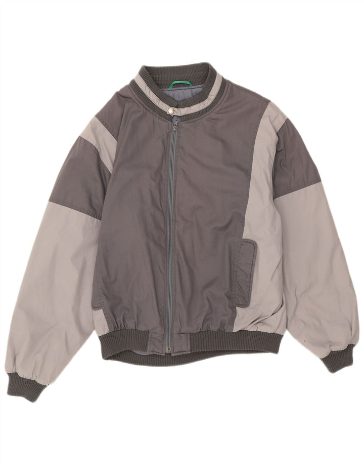 Canda Chaqueta Bomber para Hombre UK 40 Grande Gris Colorblock Poliéster