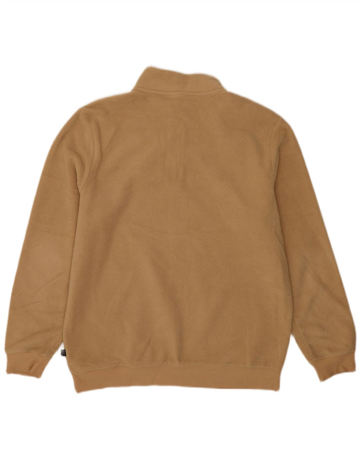 Puma Jersey de forro polar con cuello y cremallera para hombre, poliéster beige grande