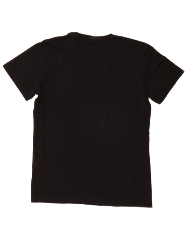 Diesel Mujer Camiseta Gráfica Top UK 10 Small Algodón Negro