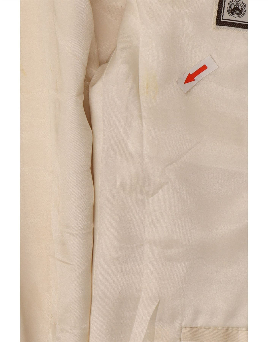 Traje vintage para hombre de 2 piezas grande W34 L30 seda beige