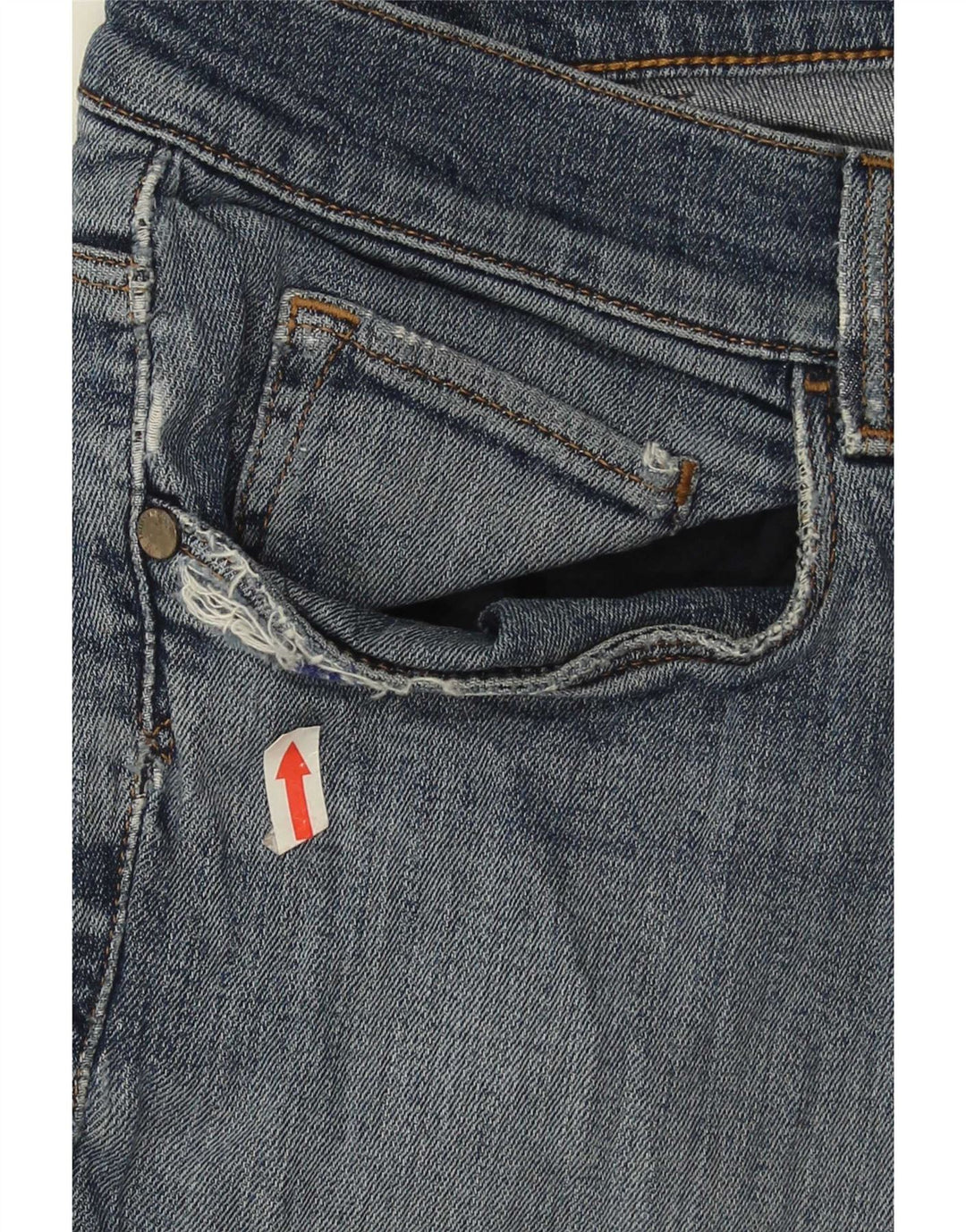 Trussardi Vaqueros recortados desgastados para hombre IT 51 Large W37 L26 Azul