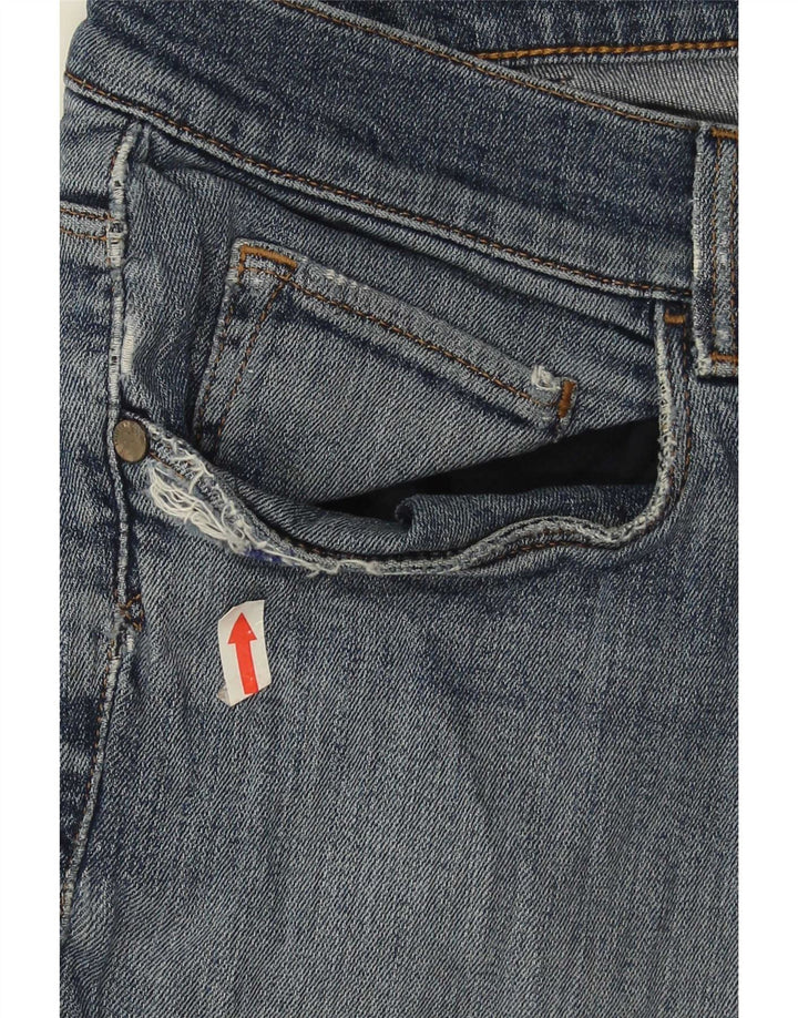 Trussardi Vaqueros recortados desgastados para hombre IT 51 Large W37 L26 Azul
