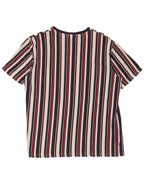 Fila Camiseta gráfica para hombre Top IT 52 Large Algodón a rayas azul marino