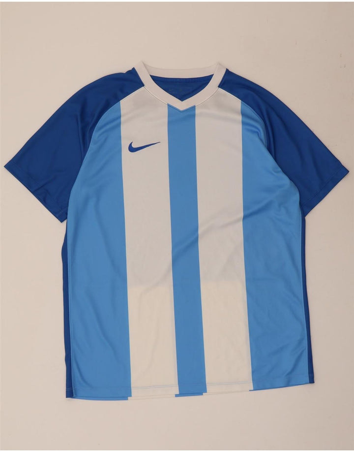 Camiseta Nike Dri Fit para hombre Top XL Poliéster a rayas azules
