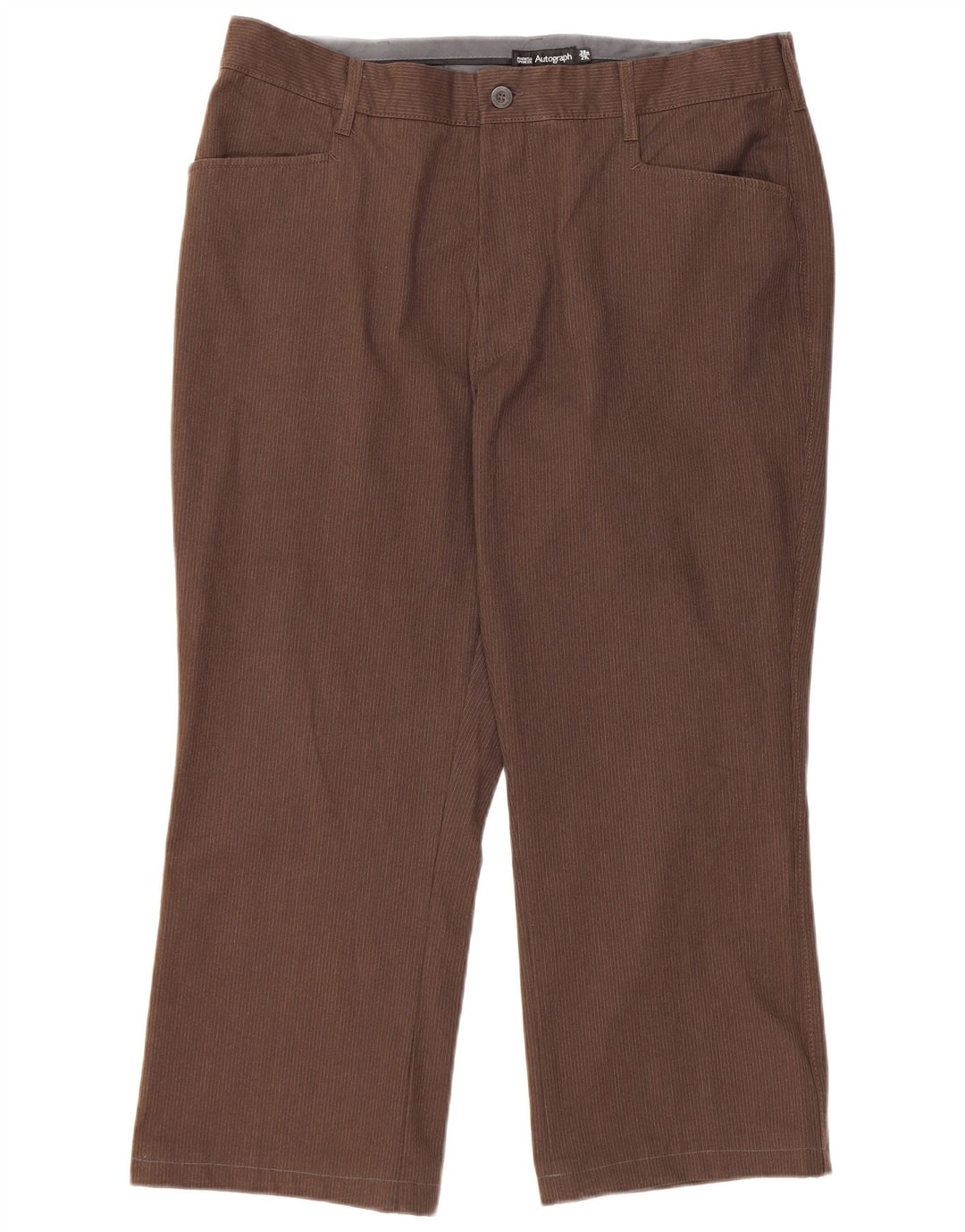 Marks & Spencer Pantalones Casuales Autograph para Mujer W38 L24 Marrón Pinstripe