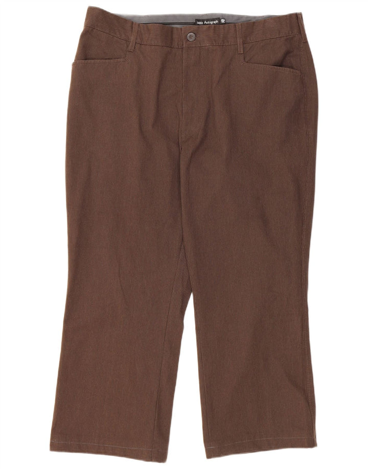 Marks & Spencer Pantalones Casuales Autograph para Mujer W38 L24 Marrón Pinstripe
