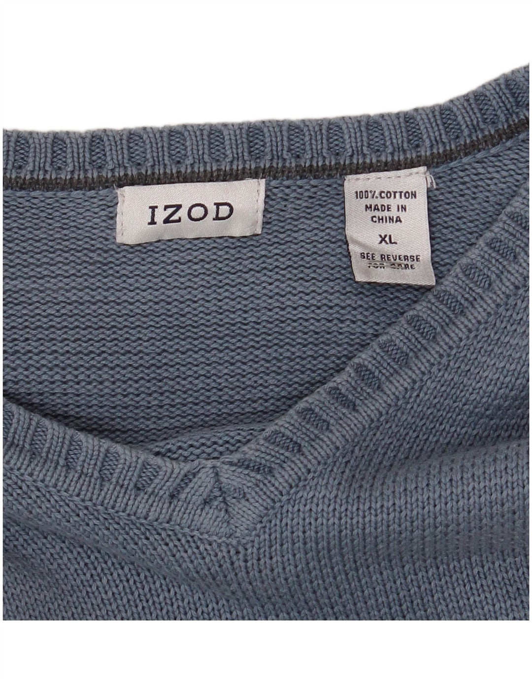 IZOD Jersey con Cuello en V para Hombre XL Algodón Azul