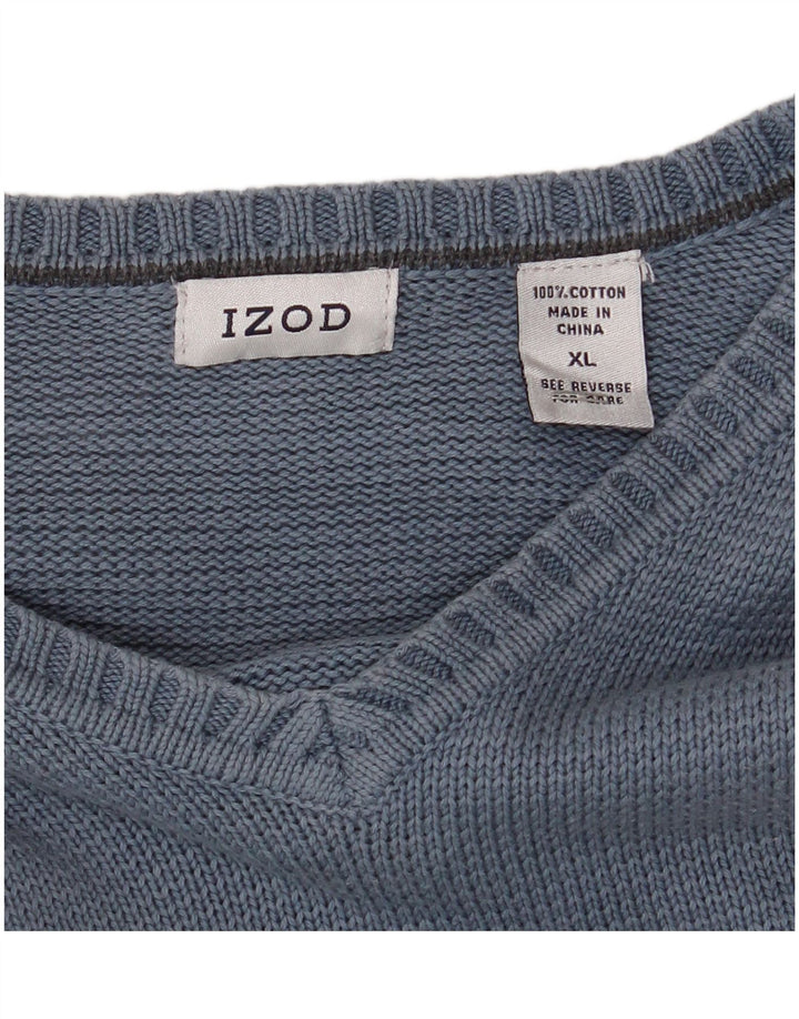 IZOD Jersey con Cuello en V para Hombre XL Algodón Azul