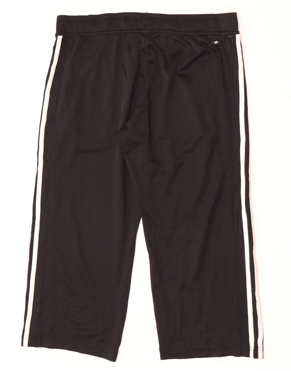 Adidas Mujer Capri Chándal Pantalones UK 14 Mediano Negro Poliéster