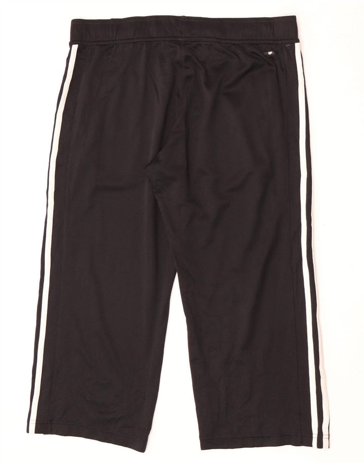 Adidas Mujer Capri Chándal Pantalones UK 14 Mediano Negro Poliéster