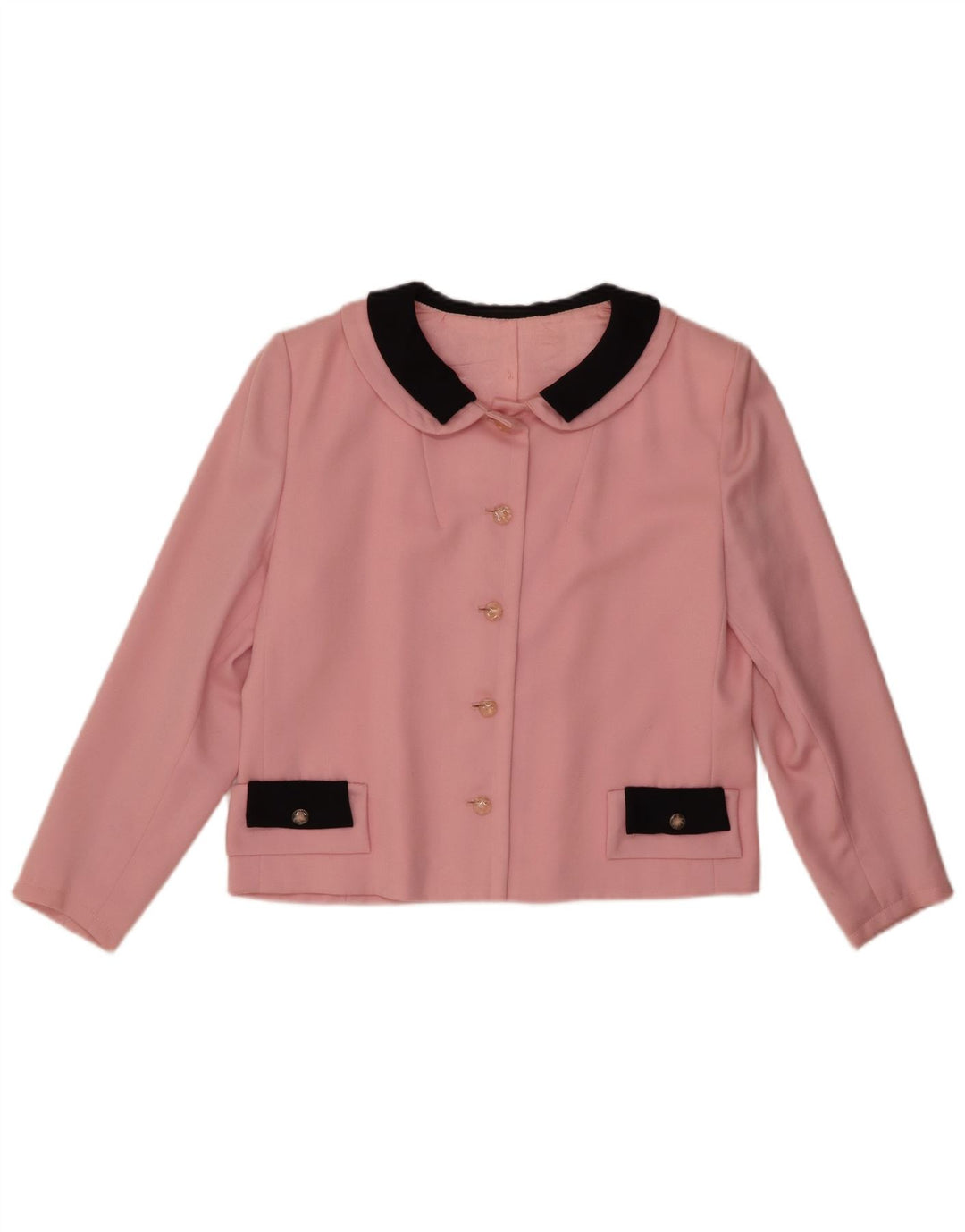 Vintage mujer Bolero chaqueta Reino Unido 12 bloque de color rosa medio