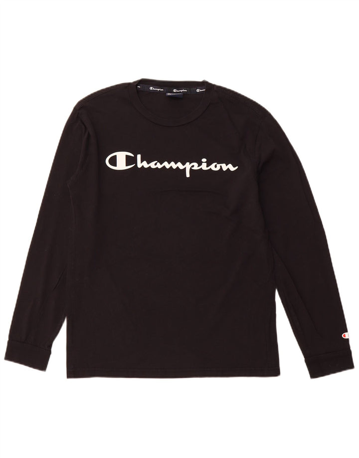 CHAMPION Top gráfico de manga larga para hombre XS Negro