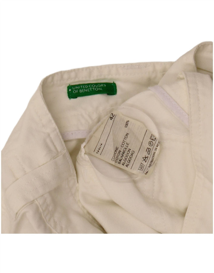 Minifalda Benetton IT 42 Medium W29 Blanco Algodón