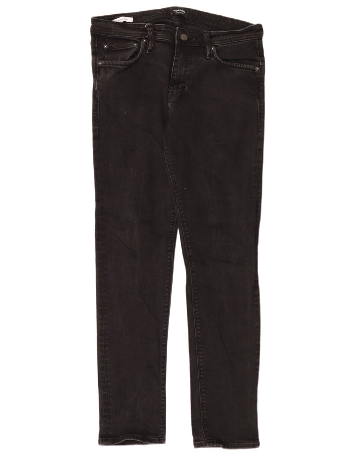 Jack & Jones Hombre GLENN Slim Jeans W33 L32 Algodón Negro