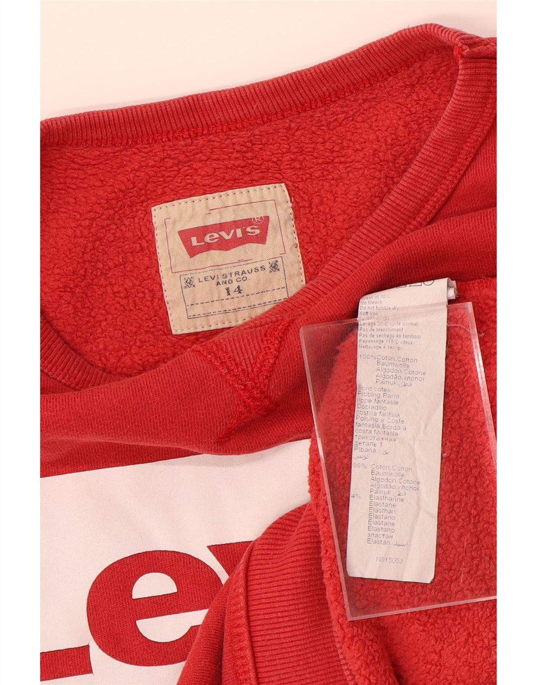 LEVI'S Sudadera estampada para niños 13-14 años Algodón rojo
