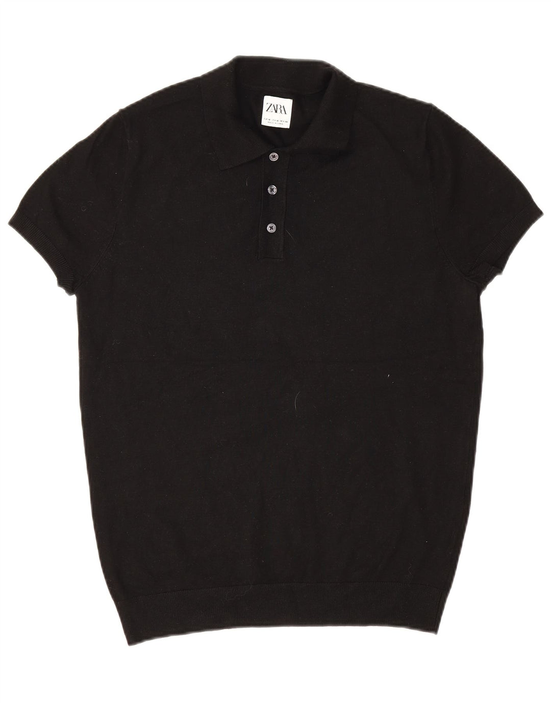 Zara Polo Hombre Negro Mediano