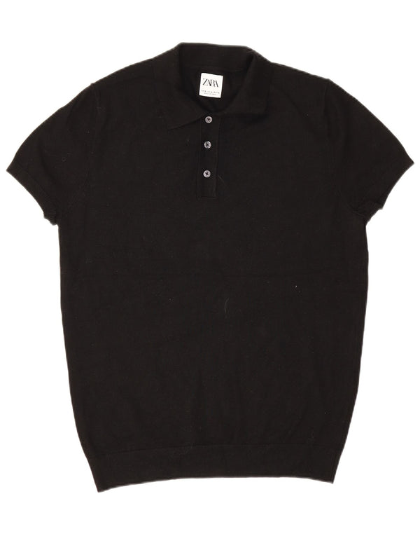 Zara Polo Hombre Negro Mediano