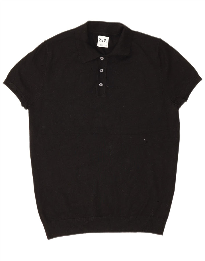 Zara Polo Hombre Negro Mediano