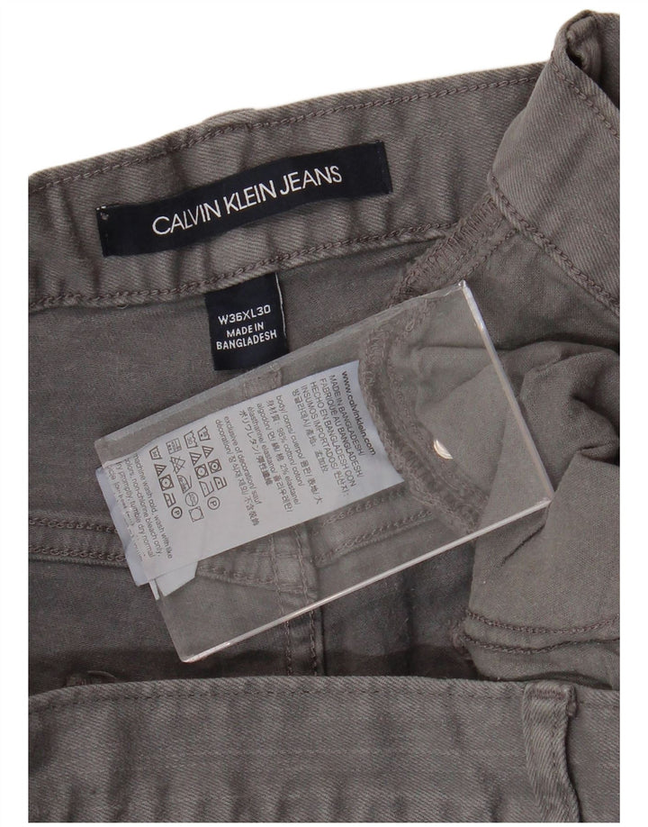 CALVIN KLEIN Vaqueros rectos para hombre W36 L30 Algodón gris