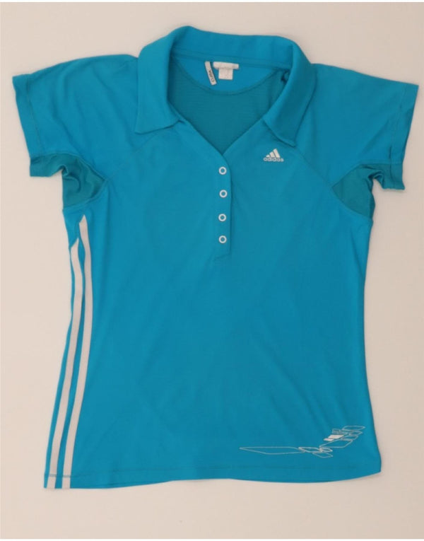 ADIDAS Girls Climacool Polo Shirt 13-14 Years  Blue