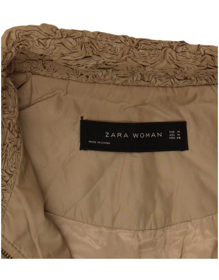 Zara Mujer Chaqueta Bomber UK 44 Medio Beige