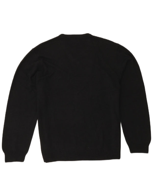 Marks & Spencer Suéter tipo jersey con cuello en V y corte regular para hombre 2XL Acrílico negro