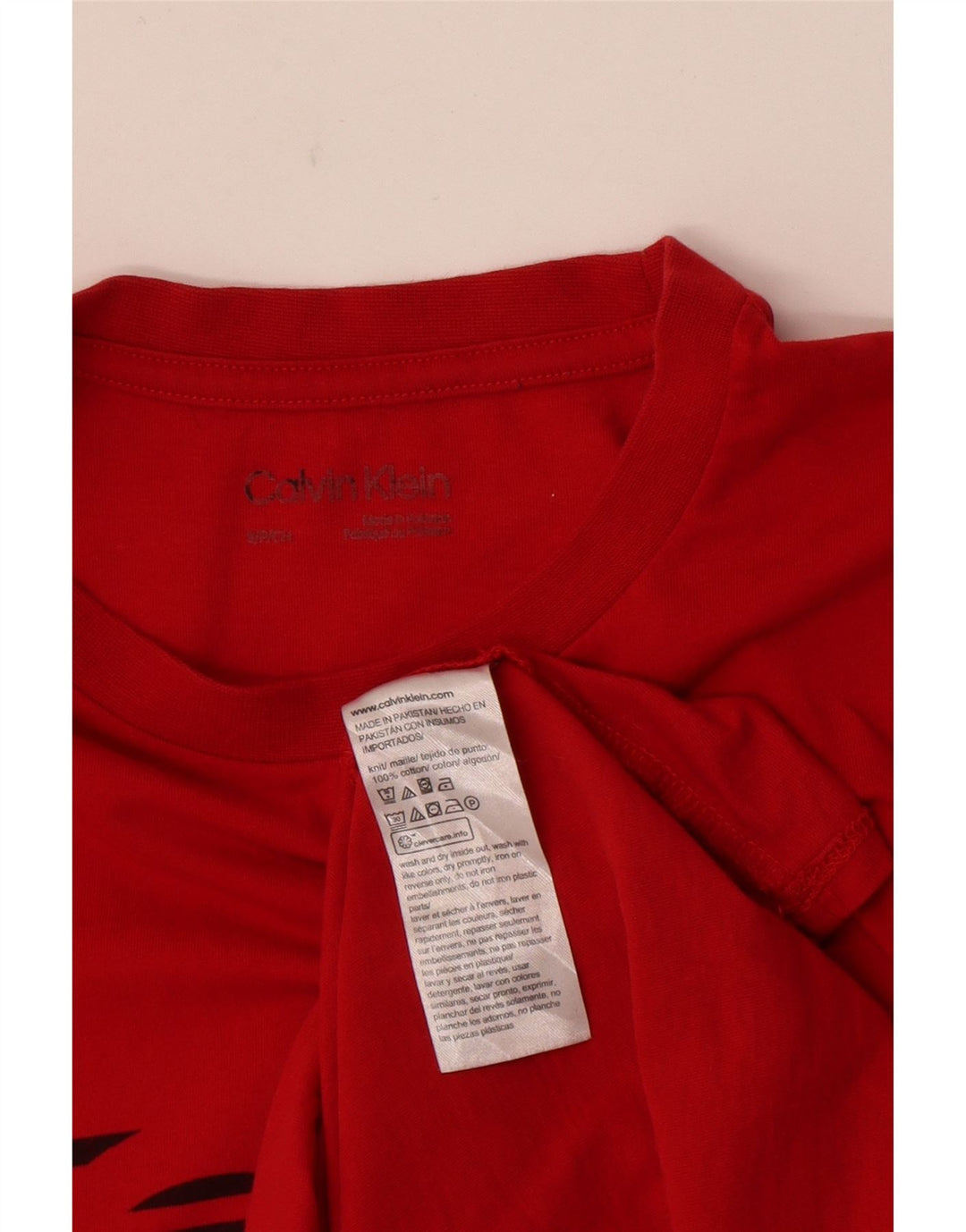 Calvin Klein - Camiseta gráfica para hombre, talla pequeña, algodón rojo