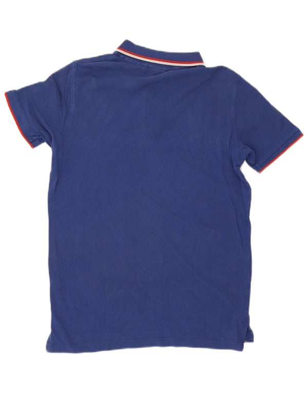Casucci Polo para hombre de algodón a rayas azules grandes