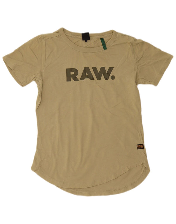 G-STAR Camiseta gráfica para mujer Top UK 42 Algodón caqui mediano