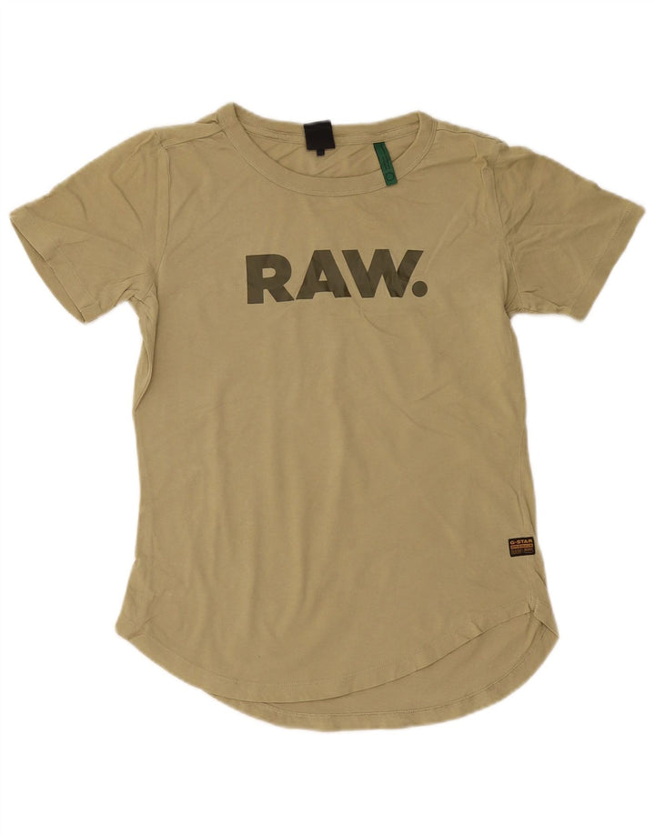G-STAR Camiseta gráfica para mujer Top UK 42 Algodón caqui mediano