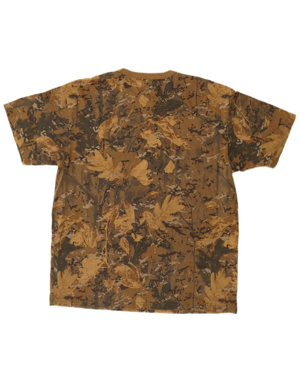 Carhartt Hombre Camiseta Top Large Khaki Camuflaje Algodón