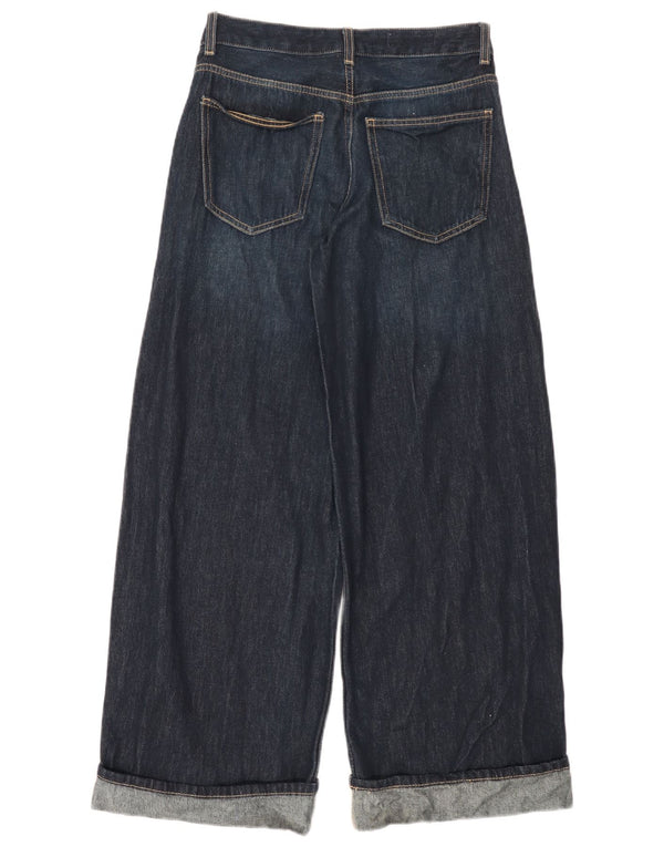 Zara Jeans De Pierna Ancha Para Mujer EU 36 XS W26 L29 Azul Marino Algodón